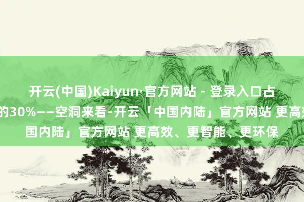 开云(中国)Kaiyun·官方网站 - 登录入口占全年8000亿元额度的30%——空洞来看-开云「中国内陆」官方网站 更高效、更智能、更环保