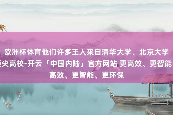 欧洲杯体育他们许多王人来自清华大学、北京大学等国内顶尖高校-开云「中国内陆」官方网站 更高效、更智能、更环保