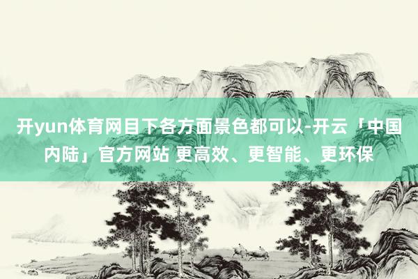 开yun体育网目下各方面景色都可以-开云「中国内陆」官方网站 更高效、更智能、更环保