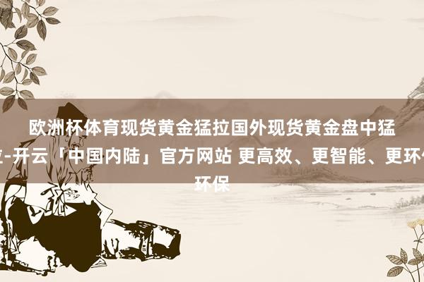 欧洲杯体育　　现货黄金猛拉　　国外现货黄金盘中猛拉-开云「中国内陆」官方网站 更高效、更智能、更环保