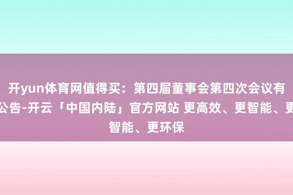 开yun体育网值得买：第四届董事会第四次会议有野心公告-开云「中国内陆」官方网站 更高效、更智能、更环保