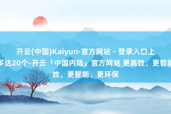 开云(中国)Kaiyun·官方网站 - 登录入口上新的花式多达20个-开云「中国内陆」官方网站 更高效、更智能、更环保