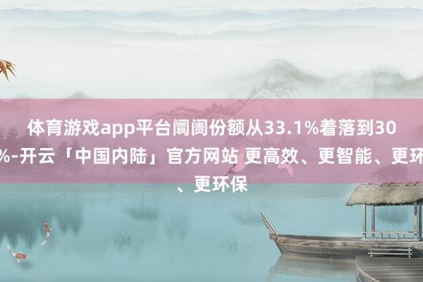 体育游戏app平台阛阓份额从33.1%着落到30.4%-开云「中国内陆」官方网站 更高效、更智能、更环保