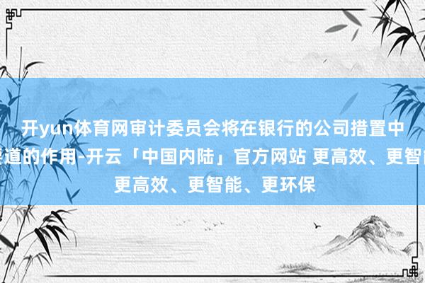 开yun体育网审计委员会将在银行的公司措置中推崇更为要道的作用-开云「中国内陆」官方网站 更高效、更智能、更环保