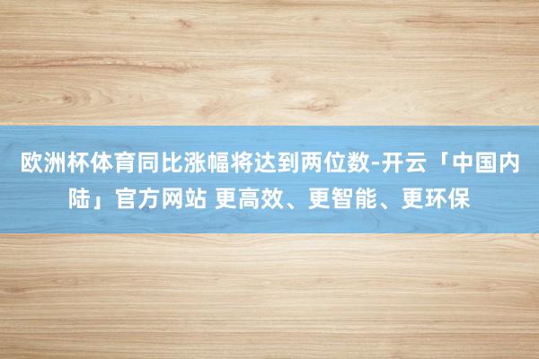 欧洲杯体育同比涨幅将达到两位数-开云「中国内陆」官方网站 更高效、更智能、更环保