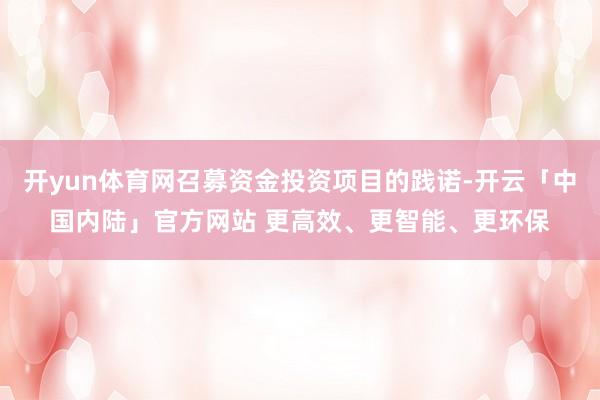 开yun体育网召募资金投资项目的践诺-开云「中国内陆」官方网站 更高效、更智能、更环保