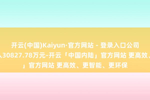 开云(中国)Kaiyun·官方网站 - 登录入口公司累计终了贸易收入30827.78万元-开云「中国内陆」官方网站 更高效、更智能、更环保