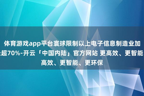 体育游戏app平台寰球限制以上电子信息制造业加多值增长超70%-开云「中国内陆」官方网站 更高效、更智能、更环保