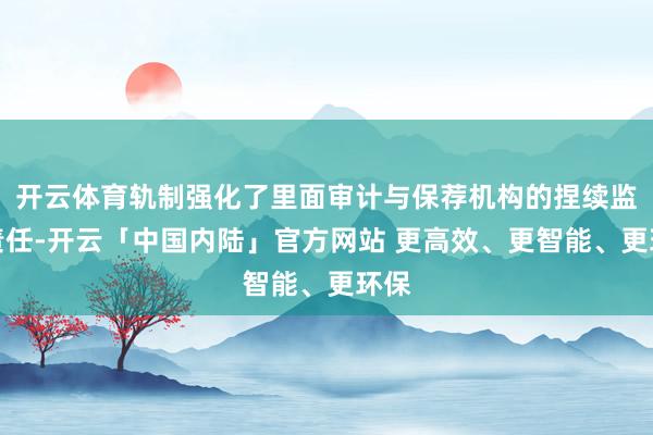 开云体育轨制强化了里面审计与保荐机构的捏续监督责任-开云「中国内陆」官方网站 更高效、更智能、更环保