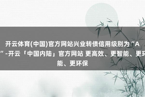 开云体育(中国)官方网站兴业转债信用级别为“AAA”-开云「中国内陆」官方网站 更高效、更智能、更环保