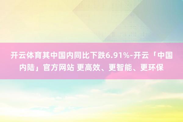 开云体育其中国内同比下跌6.91%-开云「中国内陆」官方网站 更高效、更智能、更环保