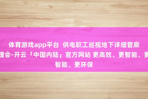 体育游戏app平台  供电职工巡视地下详细管廊输电理会-开云「中国内陆」官方网站 更高效、更智能、更环保