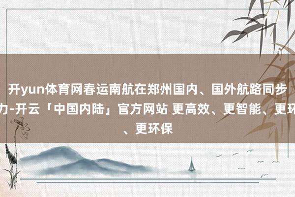 开yun体育网春运南航在郑州国内、国外航路同步发力-开云「中国内陆」官方网站 更高效、更智能、更环保