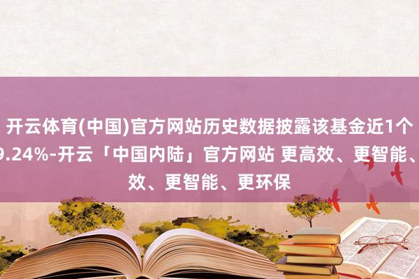 开云体育(中国)官方网站历史数据披露该基金近1个月下落9.24%-开云「中国内陆」官方网站 更高效、更智能、更环保