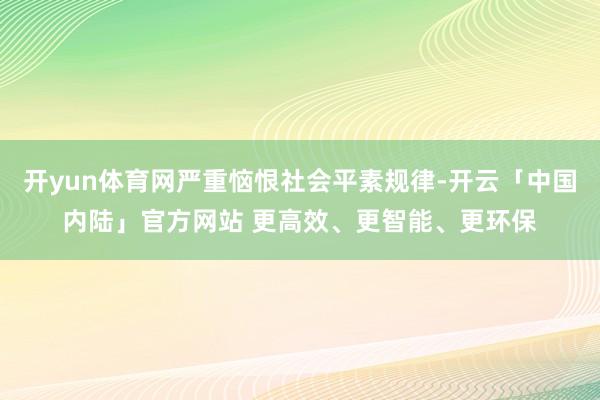 开yun体育网严重恼恨社会平素规律-开云「中国内陆」官方网站 更高效、更智能、更环保
