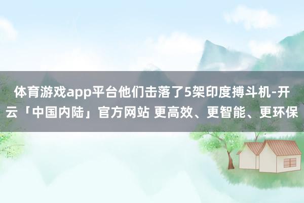 体育游戏app平台他们击落了5架印度搏斗机-开云「中国内陆」官方网站 更高效、更智能、更环保