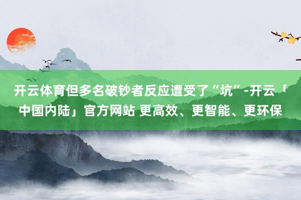 开云体育但多名破钞者反应遭受了“坑”-开云「中国内陆」官方网站 更高效、更智能、更环保