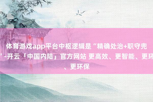 体育游戏app平台中枢逻辑是“精确处治+职守兜底”-开云「中国内陆」官方网站 更高效、更智能、更环保