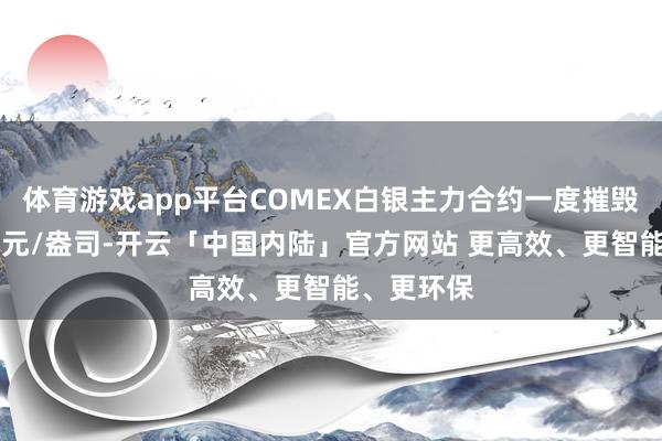 体育游戏app平台COMEX白银主力合约一度摧毁58好意思元/盎司-开云「中国内陆」官方网站 更高效、更智能、更环保
